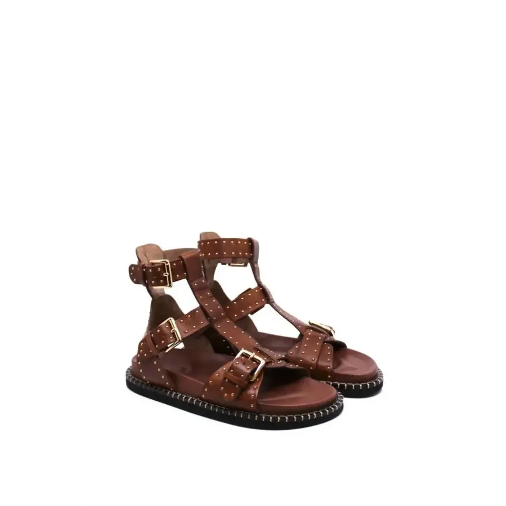 FREE PEOPLE; women's nova gladiator sandals in color "luggage" - Picture 2 of 5
